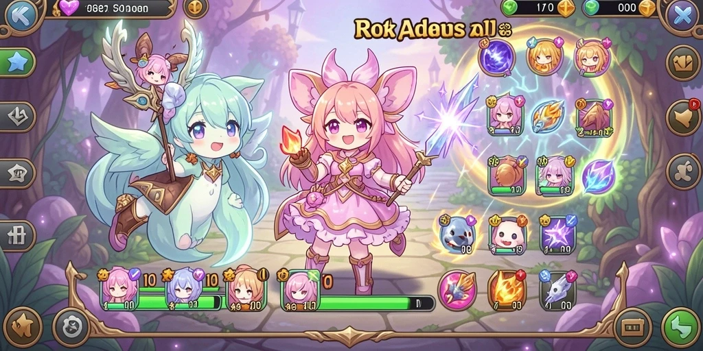 rp8888 - Screenshot memperlihatkan karakter yang dapat dipilih dalam game.